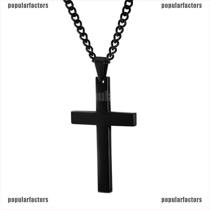 Vòng cổ mặt thánh giá chất liệu thép không gỉ cho nam