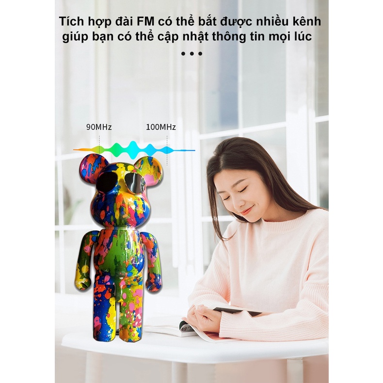 Loa Bluetooth Gấu Bearbrick B5+ Nghe Nhạc cực hay, Loa bluetooth Gấu Mini B5+ Decor phiên bản mới