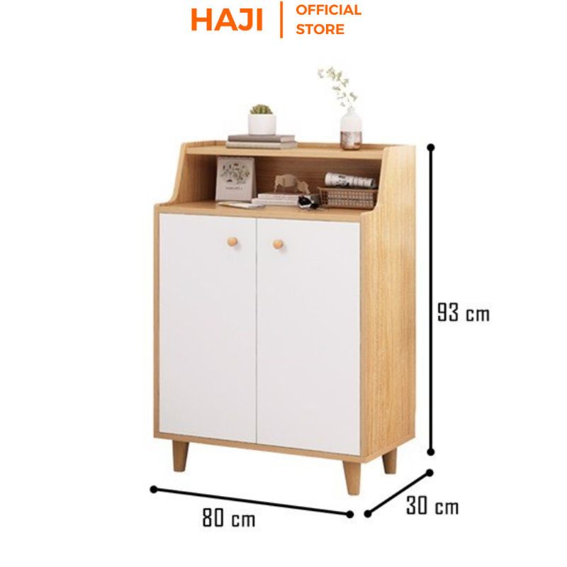 Tủ giày gỗ HAJI chống ẩm cánh mở kết hợp ngăn để đồ tiện lợi - A170