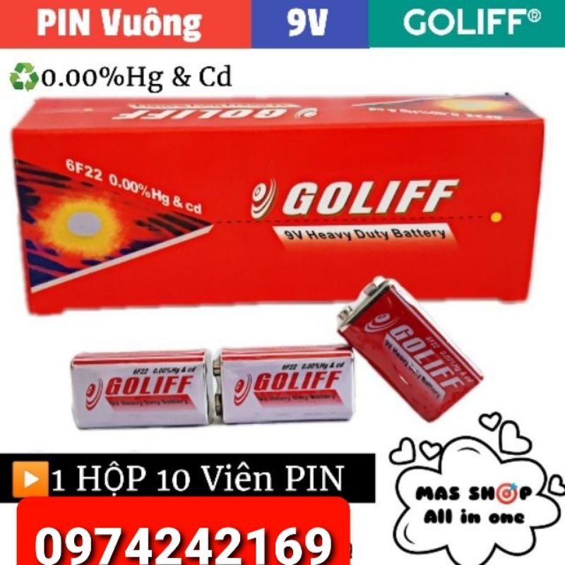 PIN VUÔNG 9V GOLIFF THÔNG DỤNG (hộp 10 viên)