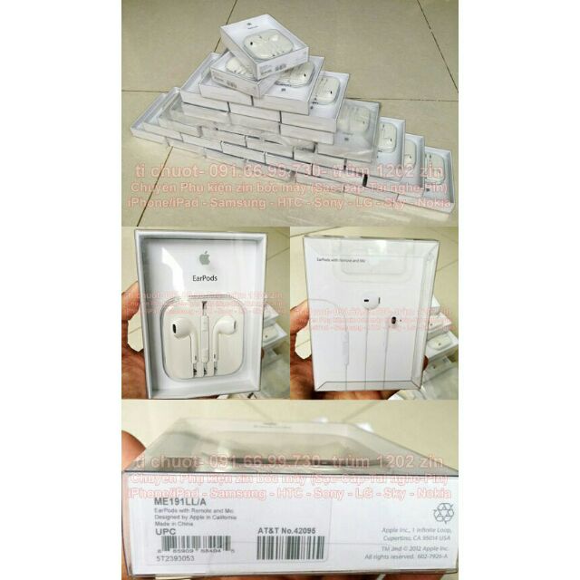 tai nghe iphone chính hãng- tai nghe earpod zin