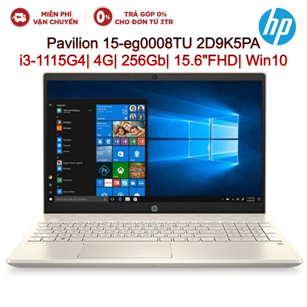 Laptop HP Pavilion 15-eg0008TU 2D9K5PA Gold i3-1115G44G256Gb15.6&quot;FHDOBWin10+Office