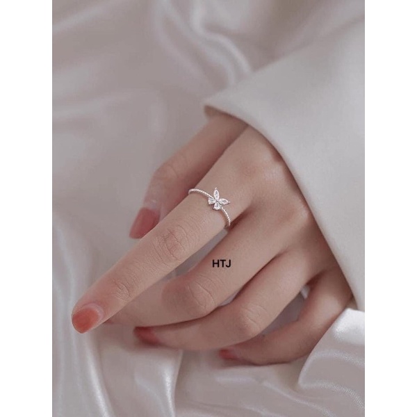 Nhẫn bướm đính đá xinh bạc 925 𝐍A nhà Tiệm nhỏ của Ryn