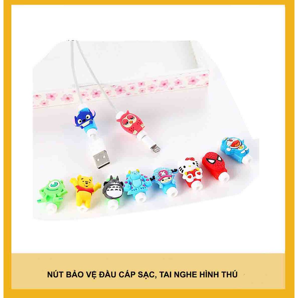 [Freeship cho đơn từ 50k] NÚT BẢO VỆ ĐẦU CÁP SẠC, TAI NGHE HÌNH THÚ