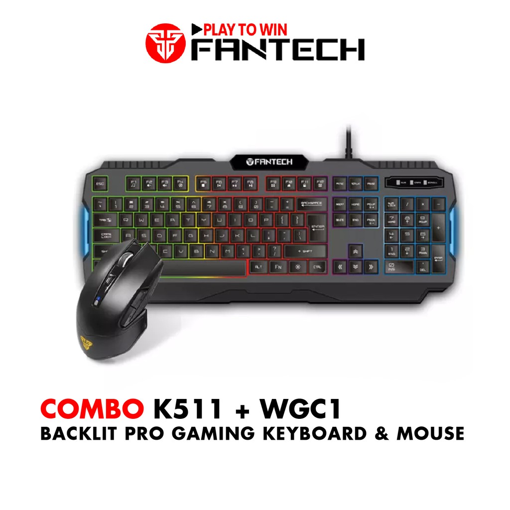 Combo FANTECH Boundless Bàn Phím K511 + Chuột Gaming Không Dây WGC1 - Hãng Phân Phối Chính Thức