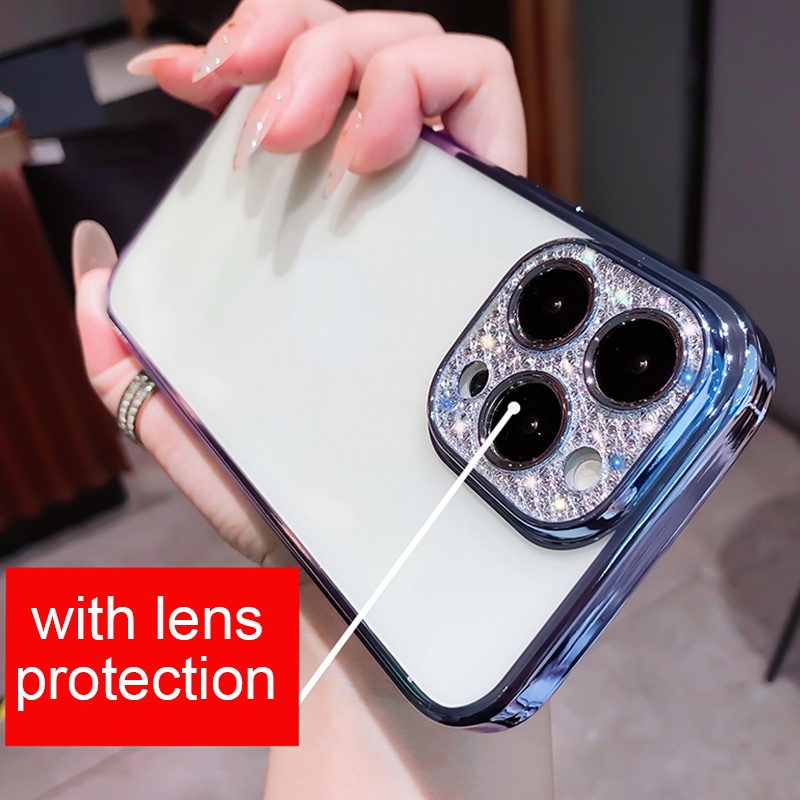 Ốp Điện Thoại Silicon Mềm Trong Suốt Chống Sốc Lấp Lánh Sang Trọng Cho iPhone 13 12 11 Pro max x xs max xr 7 8 plus se2020