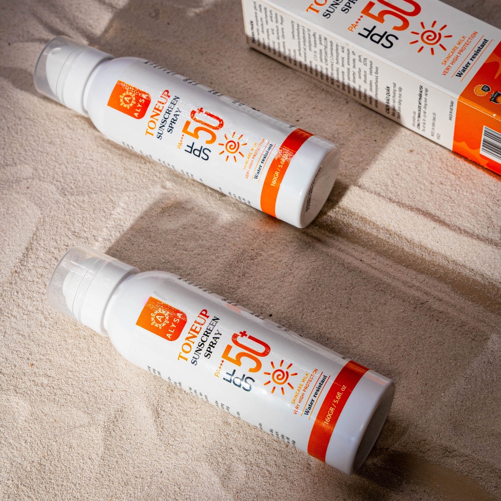 Xịt chống nắng nâng tone ALYSA, chống nước, không bết dính, lộ vân, xịt chống nắng body SPF50+ phù hợp với mọi loại da