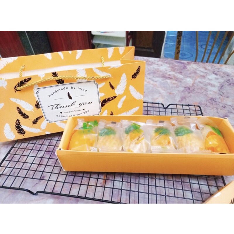 RẺ VÔ ĐỊCH (Set hộp và túi đựng bánh dứa - banh trung thu lông vũ)