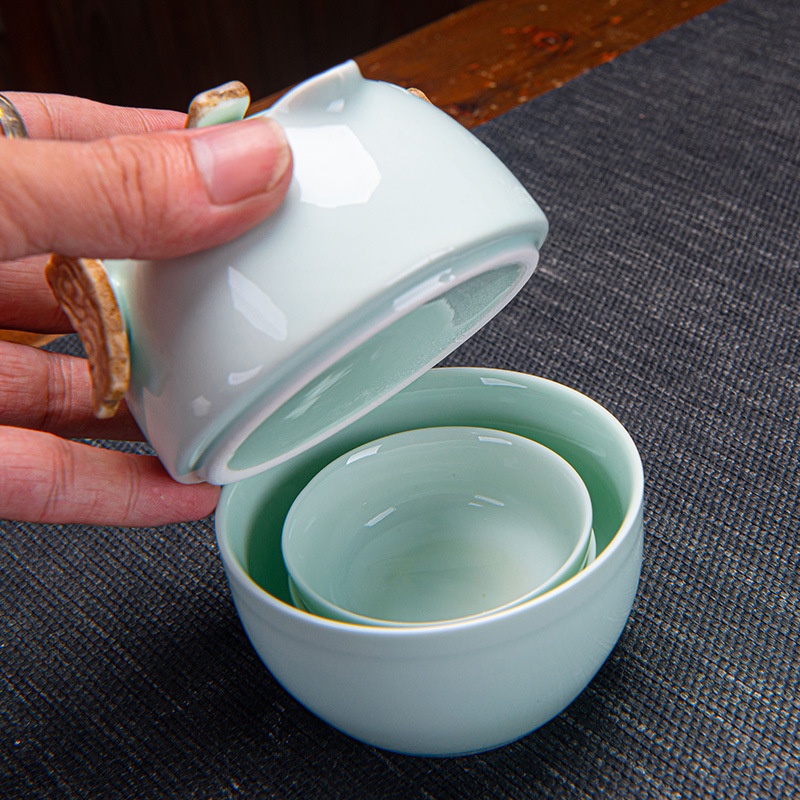 Bộ ấm chén pha trà Đối ẩm Nhật Bản (Kèm Túi Du Lịch)