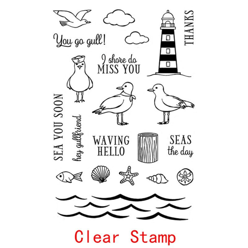 HO Pigeon Lighthouse Seal Stamp with Cutting Dies Stencil DIY Scrapbooking Embossing Photo Album Decor Paper Card Craft