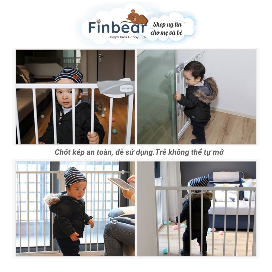Thanh Chắn Cửa Cầu Thang Pakey Không Khoan Đục, Cao 79cm Bảo Vệ An Toàn Cho Bé Yêu FINBEAR