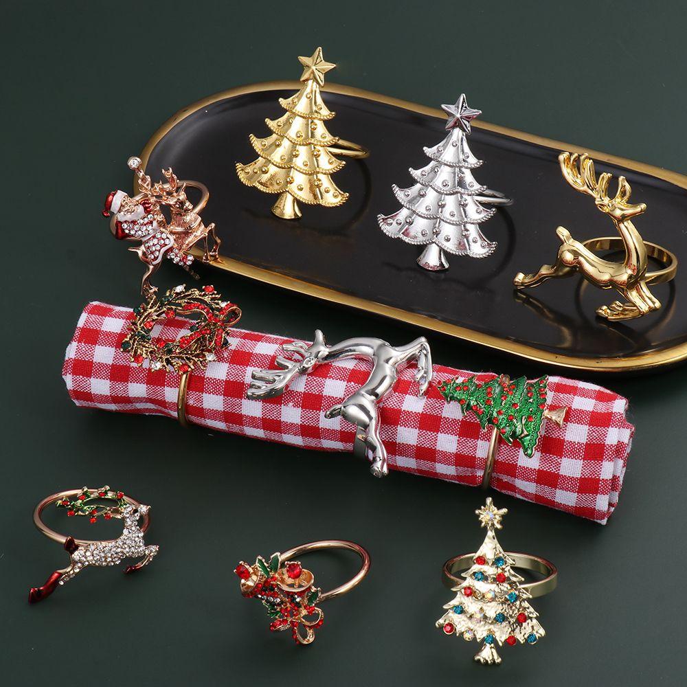 Vòng Treo Khăn Ăn Bằng Kim Loại Hình Ông Già Noel Giáng Sinh / Cưới / Giá