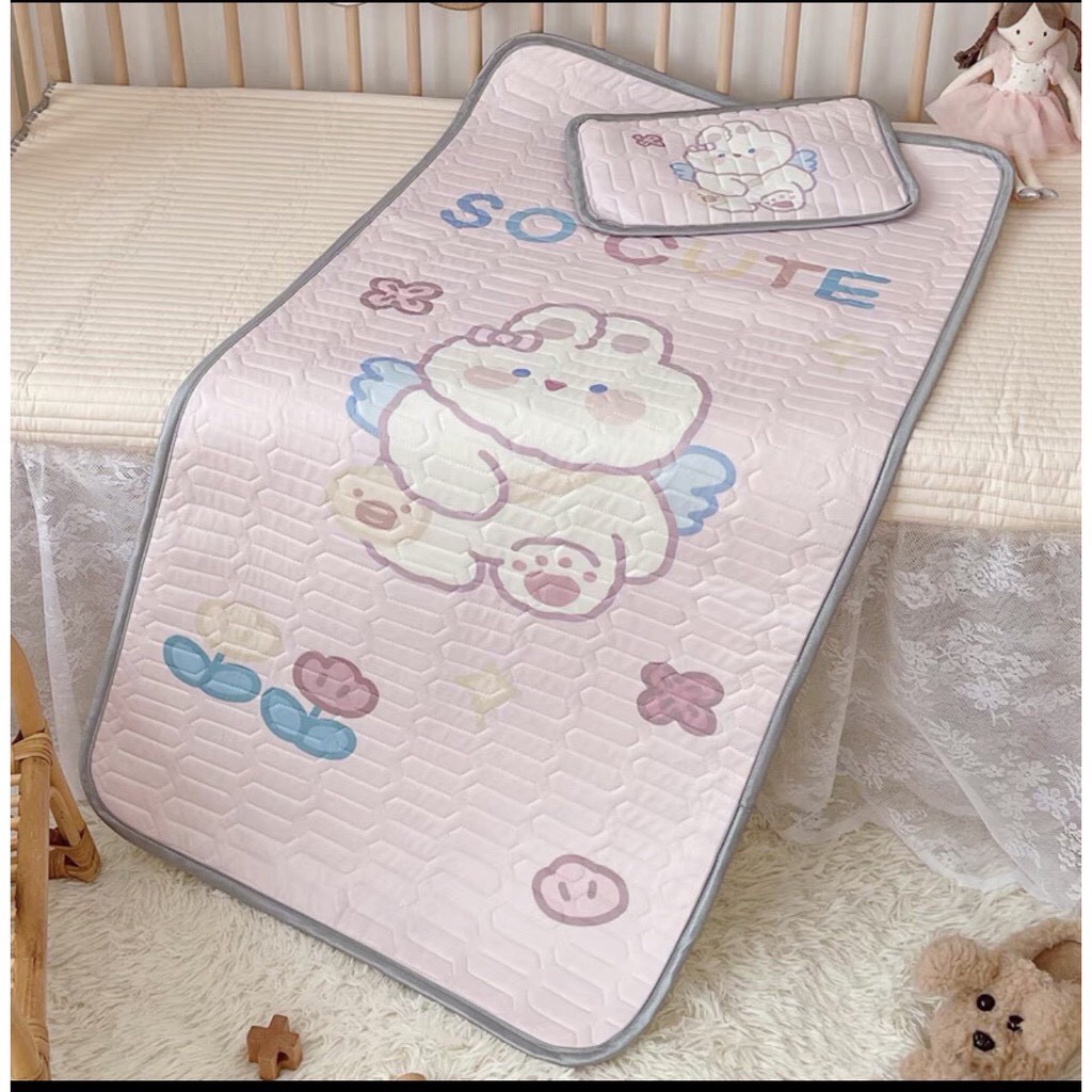 [Tặng kèm gối]Chiếu Điều Hòa Cao Su Non Họa Tiết 5D Xinh Xắn Baby Dreams - C1