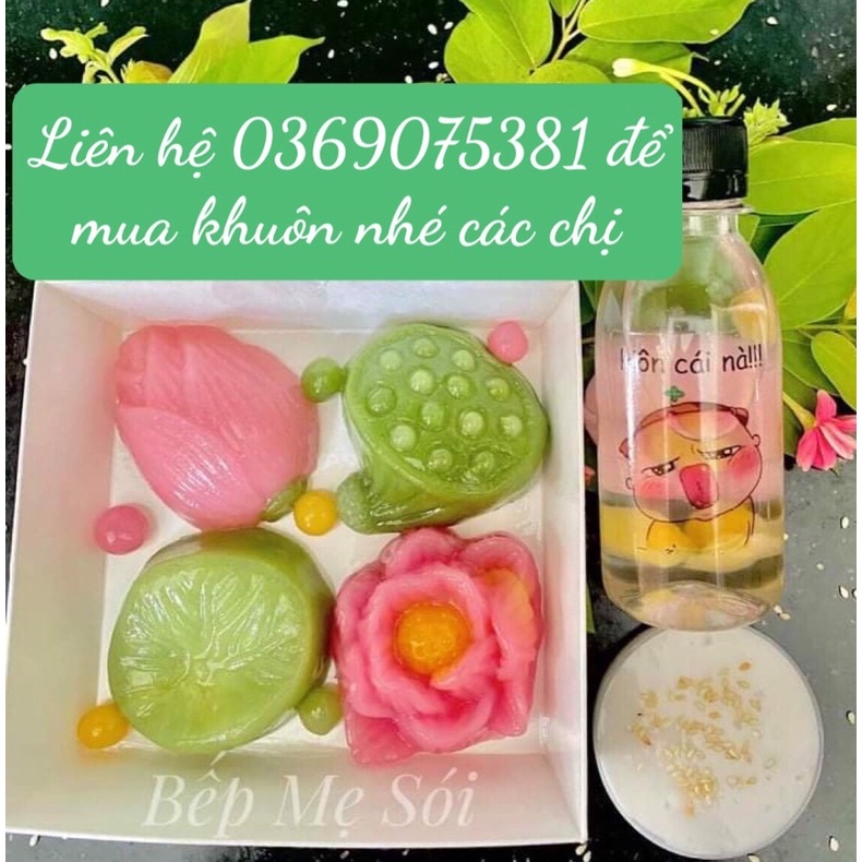 Set 4 Khuôn silicon hoa sen làm bánh trôi nước / hoa nổi hình hoa sen đẹp