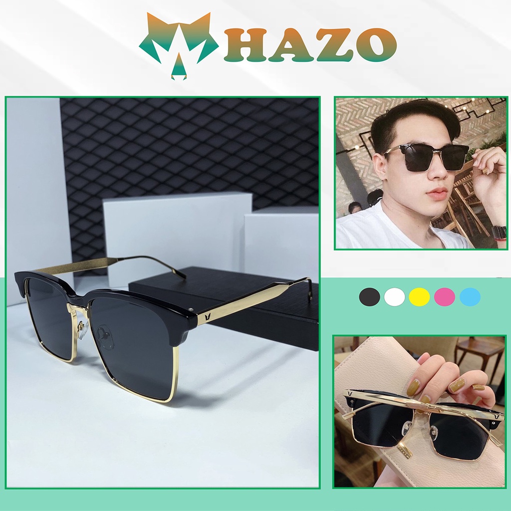 Mắt Kính Thời Trang Hot Hit Form Vuông Kim loại Titan Siêu Phẩm Cực Đẹp - Hazo