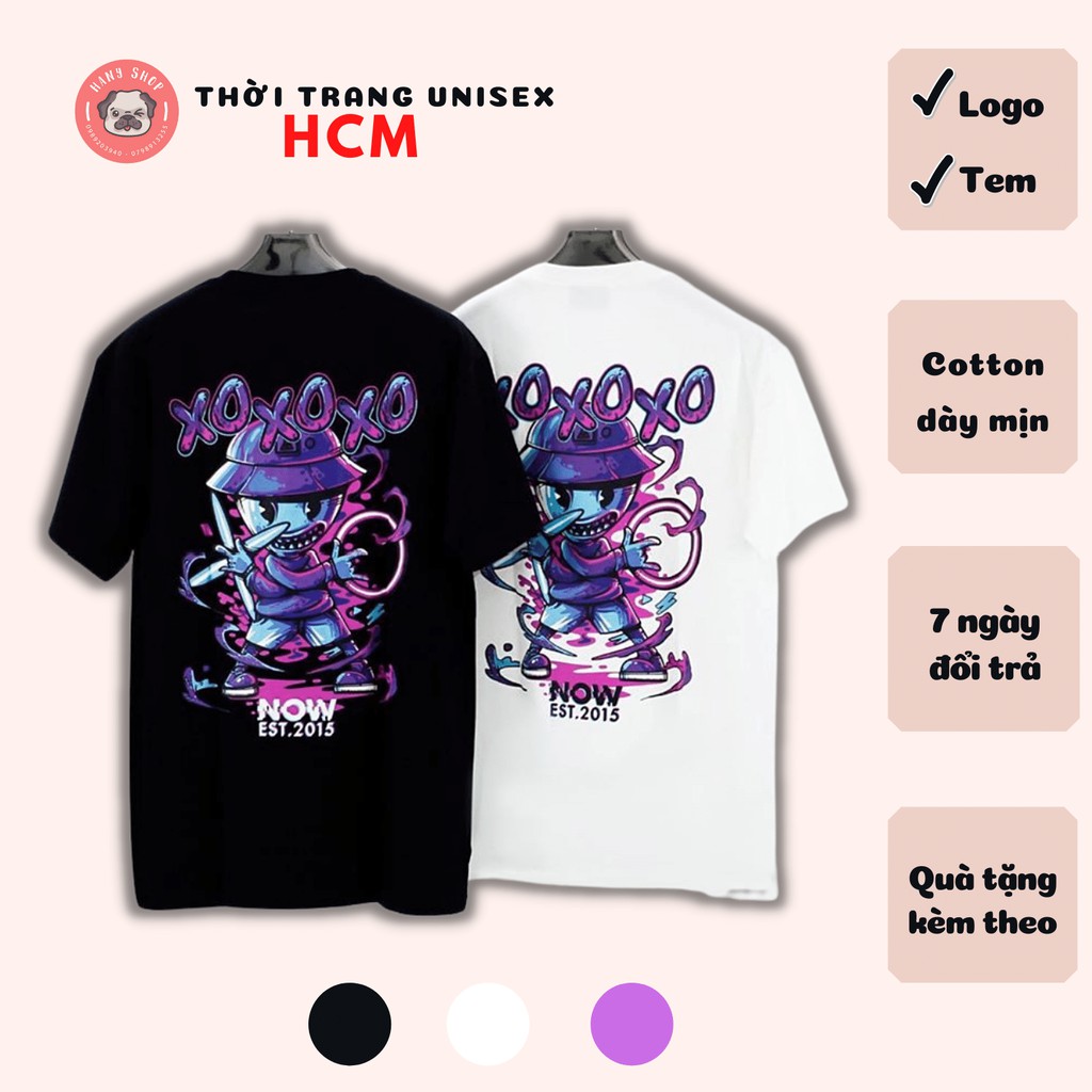Áo thun NowSaigon XOXO, vải cotton 100% co dãn tốt, hình in to và bền - Áo thun oversize