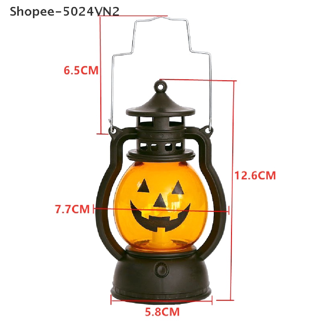 [Mới &amp; Halloween &amp;] Đèn Dầu Bóng LED Hình Quả Bí Ngô Ma Trang Trí Tiệc Halloween Cho Bé