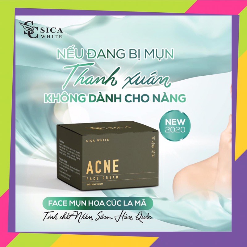 [FREE SHIP] FACE ACNE SICA WHITE, kem Mụn sica, face mụn sica, kem loại bỏ mụn