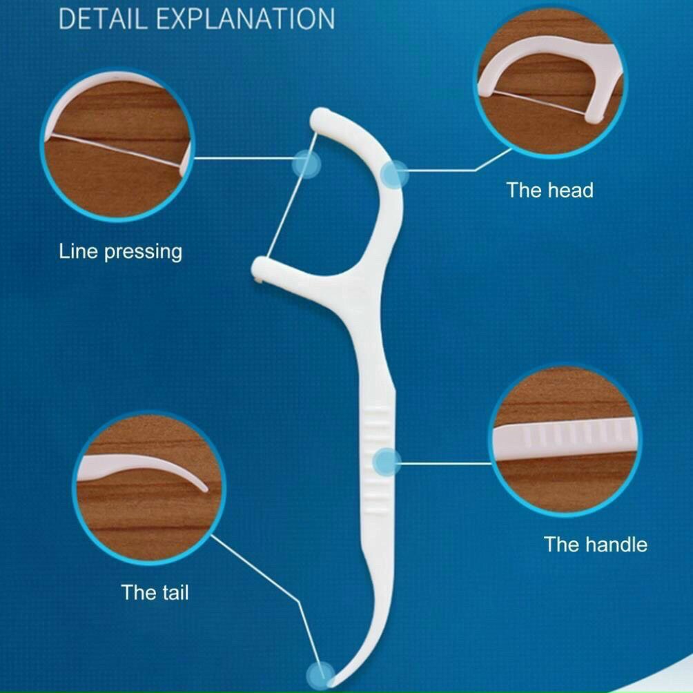 Tăm chỉ nha khoa cao cấp hộp 50 cây loại dai mịn không xoay