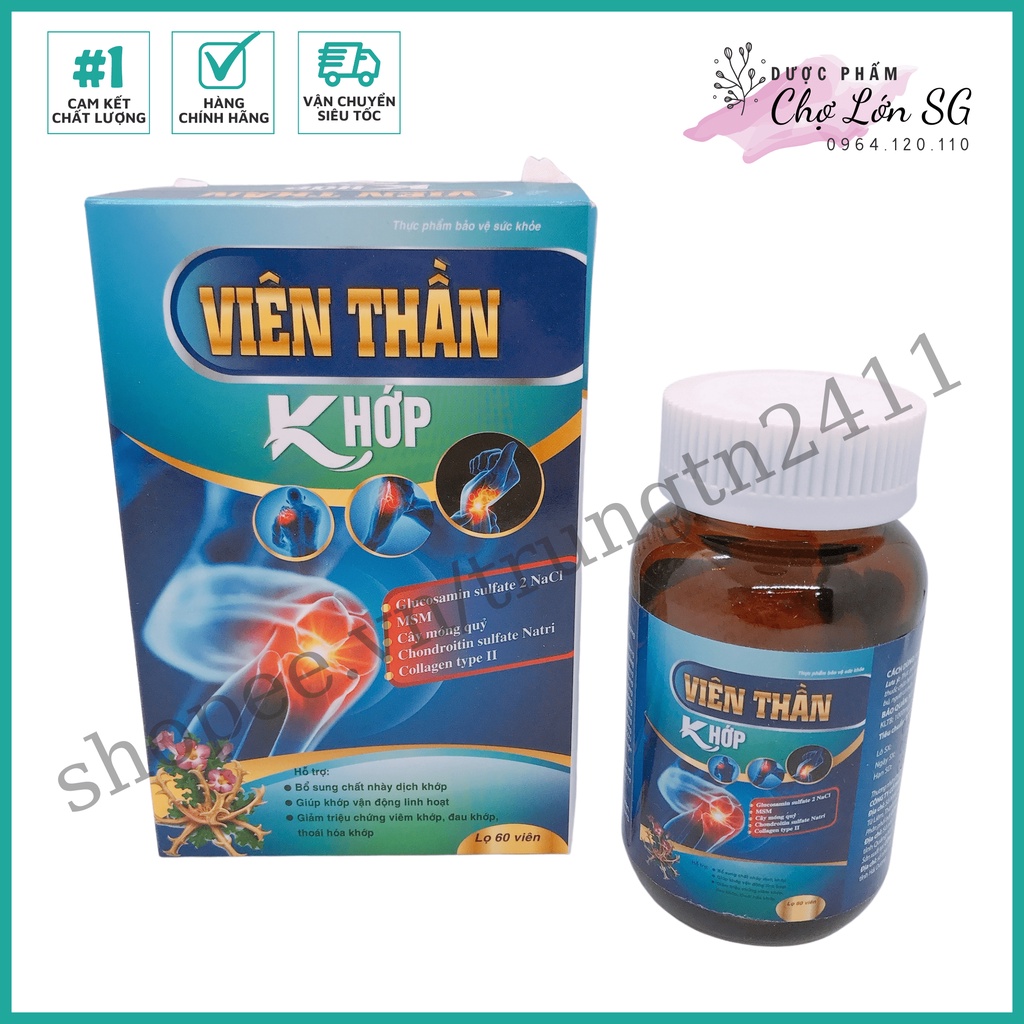 Viên uống VIÊN THẦN KHỚP bổ sung glucosamin hỗ trợ bảo vệ khớp  - Chai 60 viên
