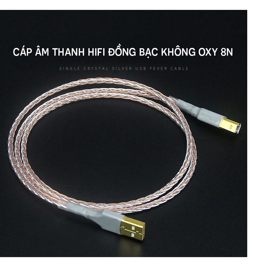 Cáp Âm Thanh cao cấp: HiFi Lõi Đồng Bạc Oxy 8N Dài 1,5m
