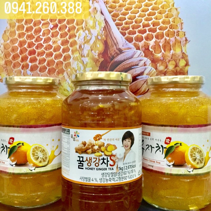 Trà Mật Ong Chanh,Gừng Hàn Quốc Hũ 1000gr-Bán Chạy Số 1 Tại Hàn Quốc-Tốt Cho Sức Khoẻ,Cung Cấp Nhiều Vitamin C