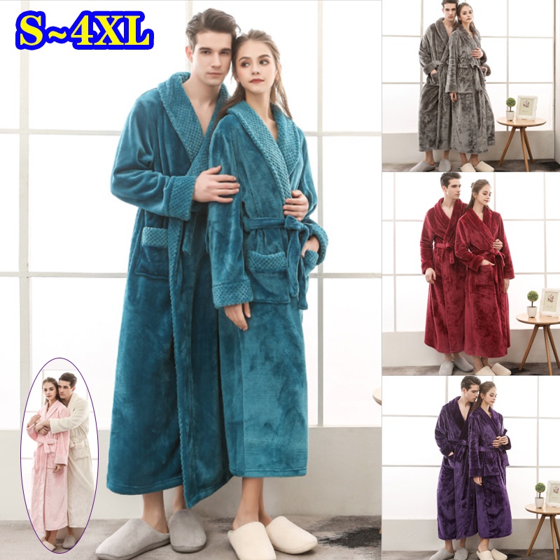 Áo choàng tắm vải lông cừu san hô dày 6 màu thời trang mùa đông cho nữ | BigBuy360 - bigbuy360.vn