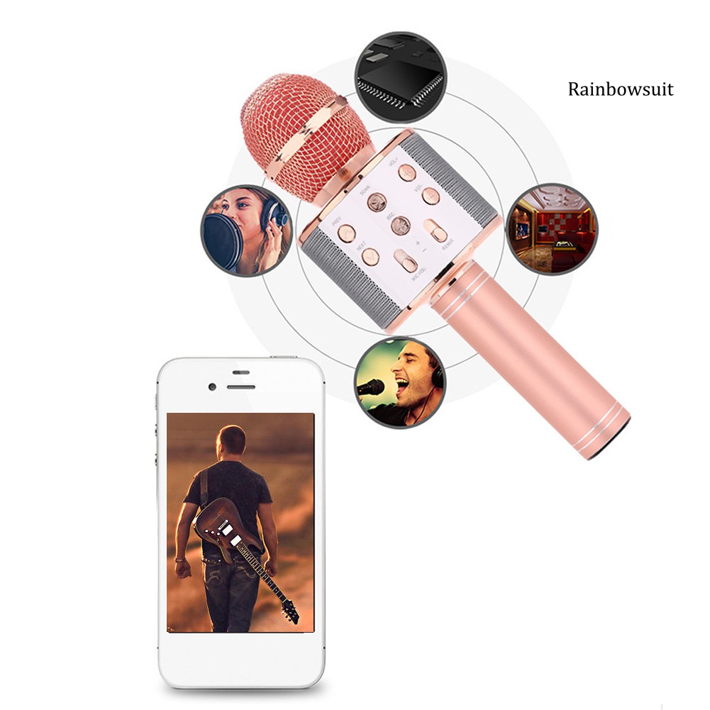 Micro Không Dây Bluetooth Cầm Tay Dùng Hát Karaoke Cao Cấp Rb-Ws858