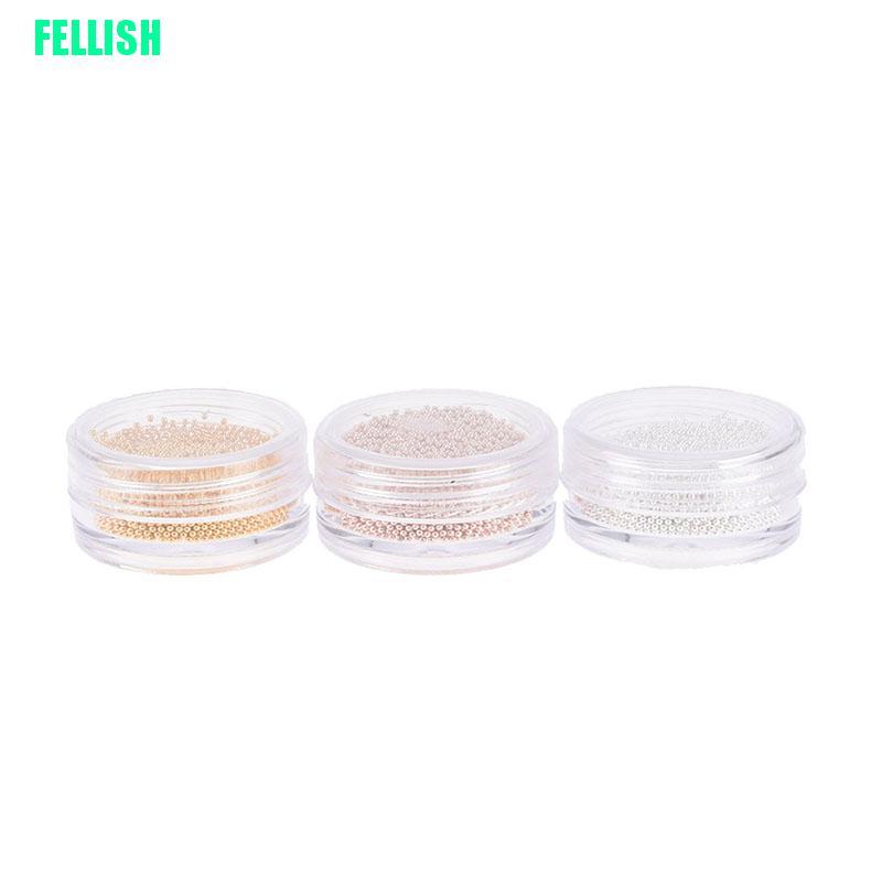 [Hàng mới về] Hạt tròn 3D 0.8mm màu vàng/ bạc dành cho đính móng tay