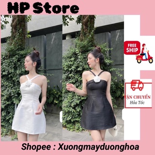 Đầm tacta 2 dây chéo ngực kèm tag hoa mã D22