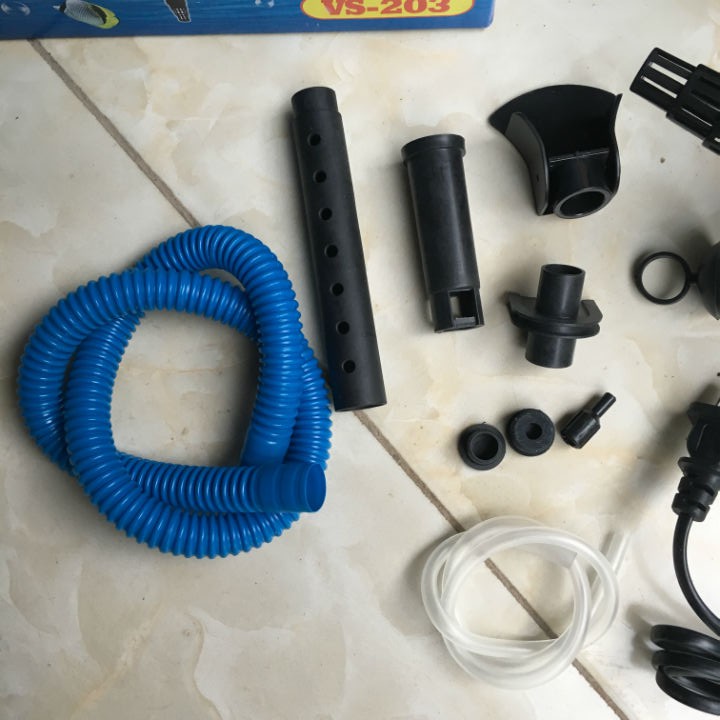Máy Bơm Máng Lọc Nước Hồ Cá VS-203 Và Bông Lọc - Bộ Bơm Lọc Nước Bể Cá Vipsun