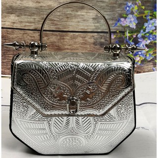 Túi đeo chéo nữ thười trang hoa văn in nổi phom cứng 194-n601 ❤👜❤👜❤👜