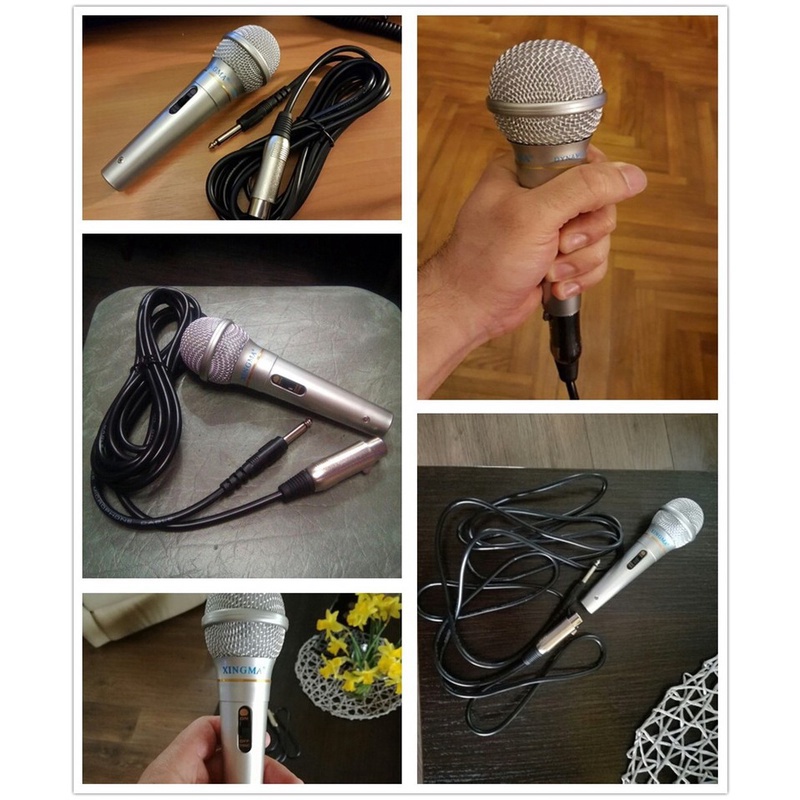Mic hát Karaoke gia đình Xingma Ak-319 âm thanh trong trẻo sống động, có màng lọc tạp âm, dây dài 3m - bảo hành 1 đổi 1