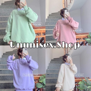 Áo nỉ sweater nam nữ dáng rộng tay bồng unisex phong cách basic in chữ ununisex