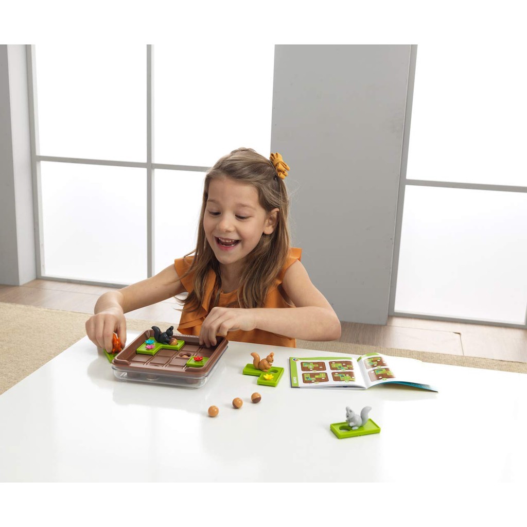 Set trò chơi board game Sóc lăn hạt thông minh xếp hình 6 chú sóc vui nhộn