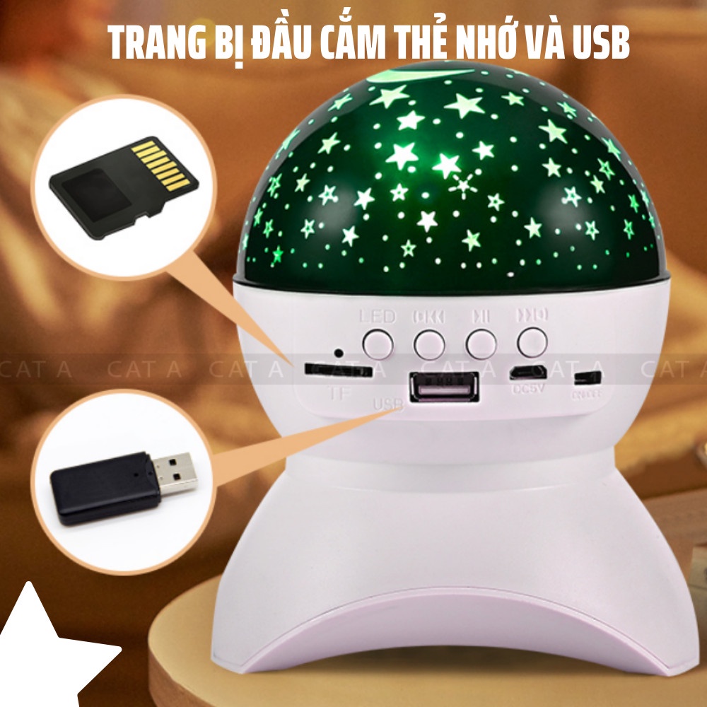 [RẺ VÔ ĐỊCH] ĐÈN NGỦ CHIẾU SAO BẦU TRỜI TỰ XOAY 360 ĐỘ KẾT HỢP LOA BLUETOOTH