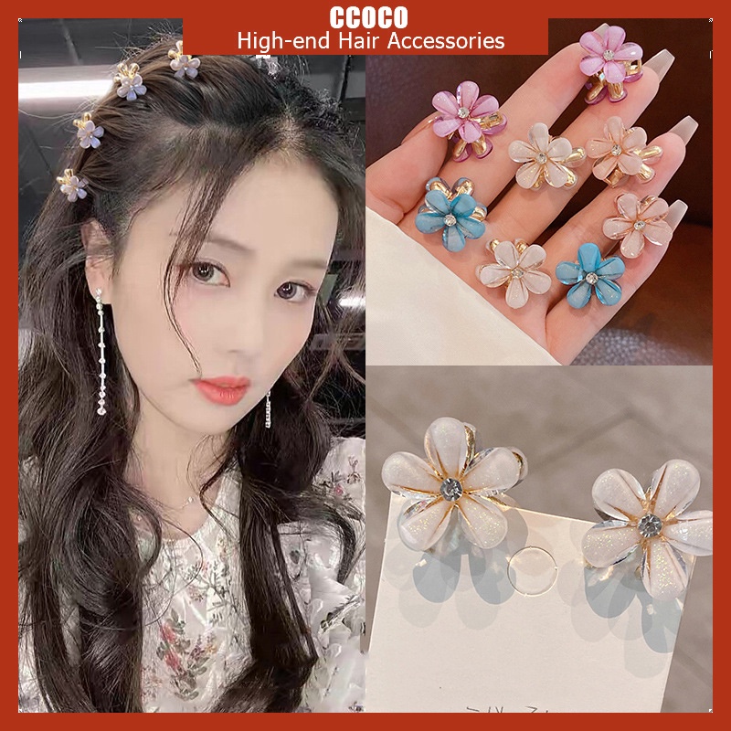 Set 8 Kẹp Tóc Mái Kẹp Càng Cua Hoa Phong Cách Hàn Quốc Ngọt Ngào Cho Nữ