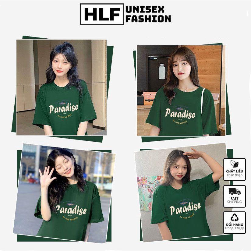 Áo thun tay lỡ unisex nam nữ Paradise, áo phông nữ form rộng HLFashion