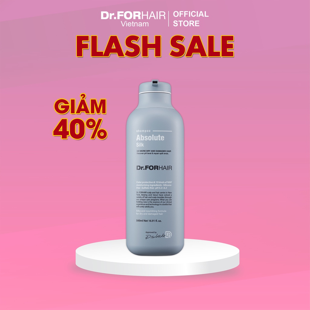 Dầu gội dành cho tóc uốn nhuộm, dầu gội nuôi dưỡng và chăm sóc tóc Dr.FORHAIR Absolute Silk Shampoo 500ml