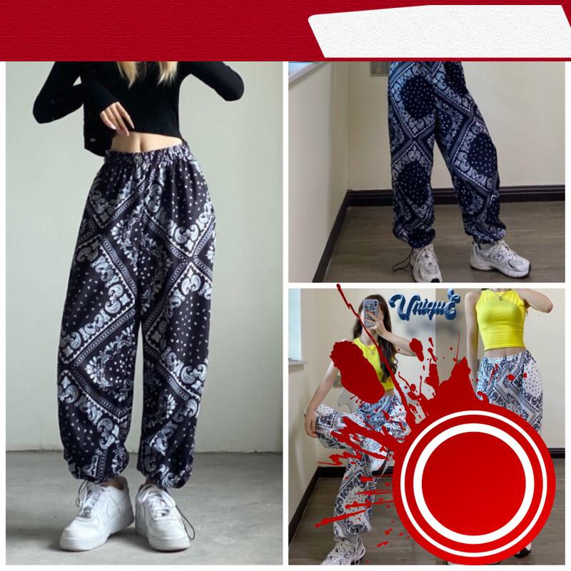 Quần Dài Ống Rộng quần legging Họa Tiết hoa văn họa hạt điều Thời Trang Cá Tính Dành Cho Nữ