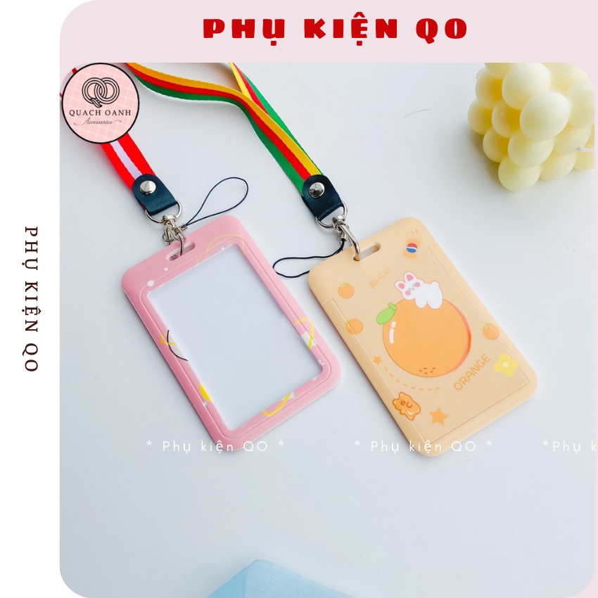 Đeo Thẻ Học Sinh, Thẻ Nhân Viên Văn Phòng hoạ tiết dễ thương, dây lụa siêu bền rộng - DT01
