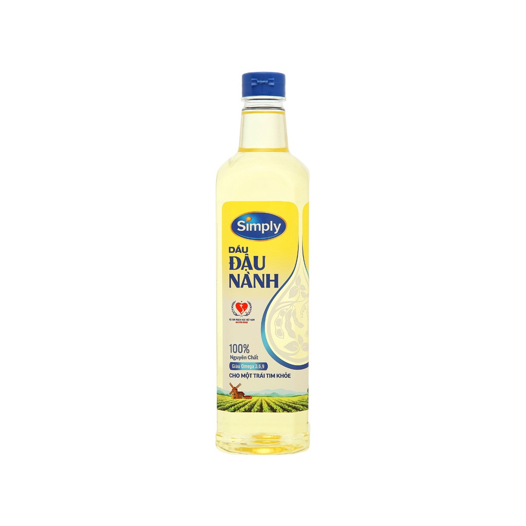 Dầu đậu nành nguyên chất Simply - Chai 1L