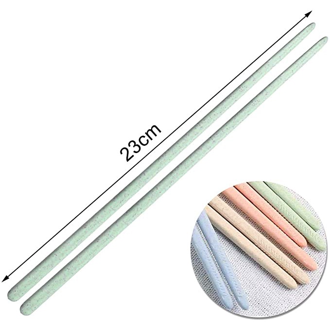 Đũa Ăn Chống Trượt Bằng Sợi Rơm Lúa Mì Thân Thiện Với Môi Trường (4 Màu)