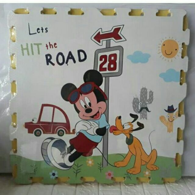 Bộ 4 miếng thảm xốp hoạt hình Mickey kt 60x60