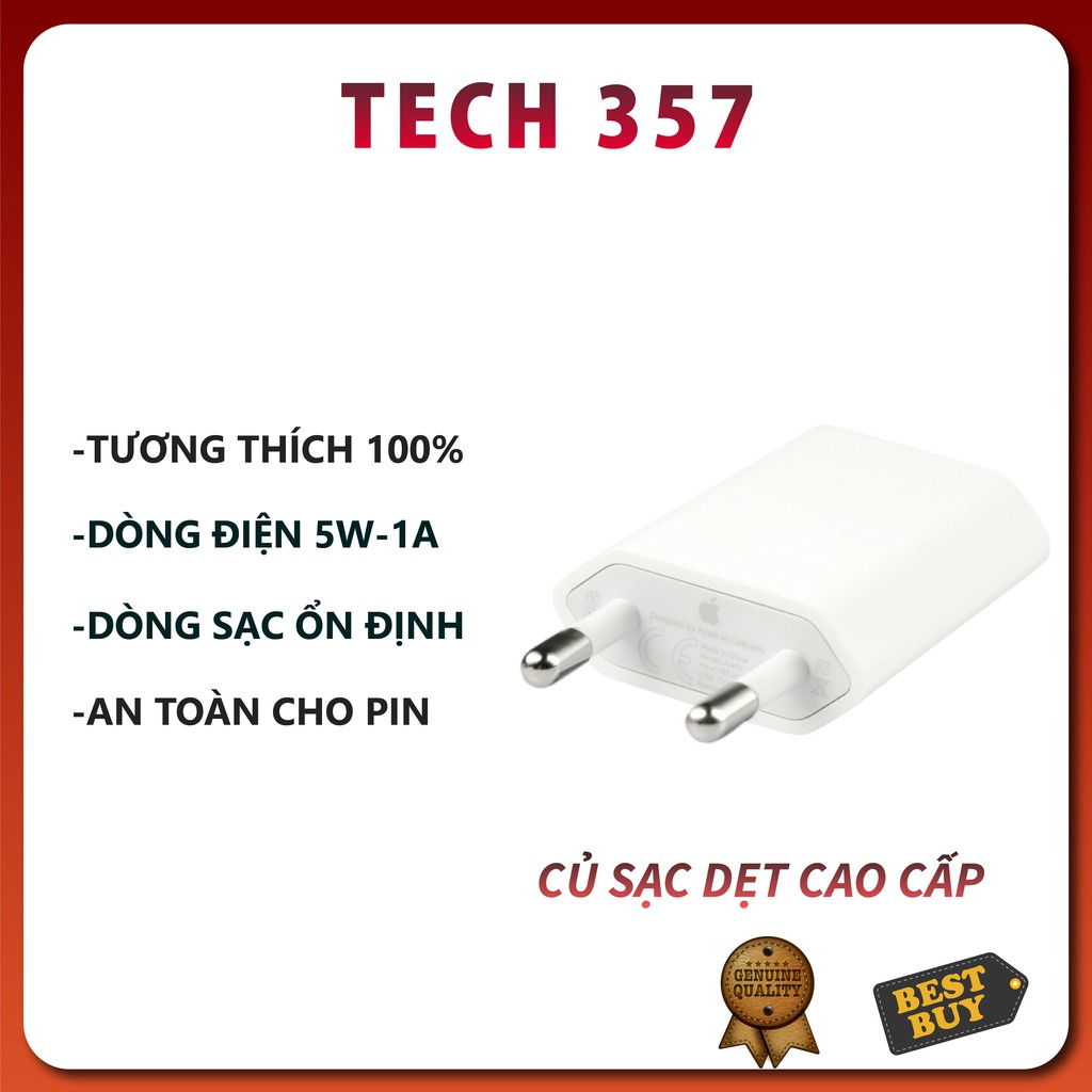 Củ sạc iPhone cao cấp dòng sạc 5W-1A