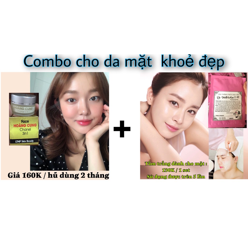 Combo : kem dưỡng trắng da Face Chanel Hoàng Cung 3in1 và tắm trắng mặt face Milk White  (trắng da siêu nhanh)