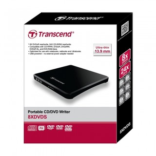 [FREESHIP 99K]_ Ổ dĩa gắn ngoài Transcend portable CD/DVD Writer 8XDVDS (TS8XDVDS-K)