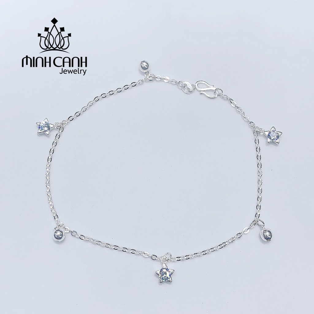 Lắc Chân Bạc Sao Đá Mix Bi - Minh Canh Jewelry