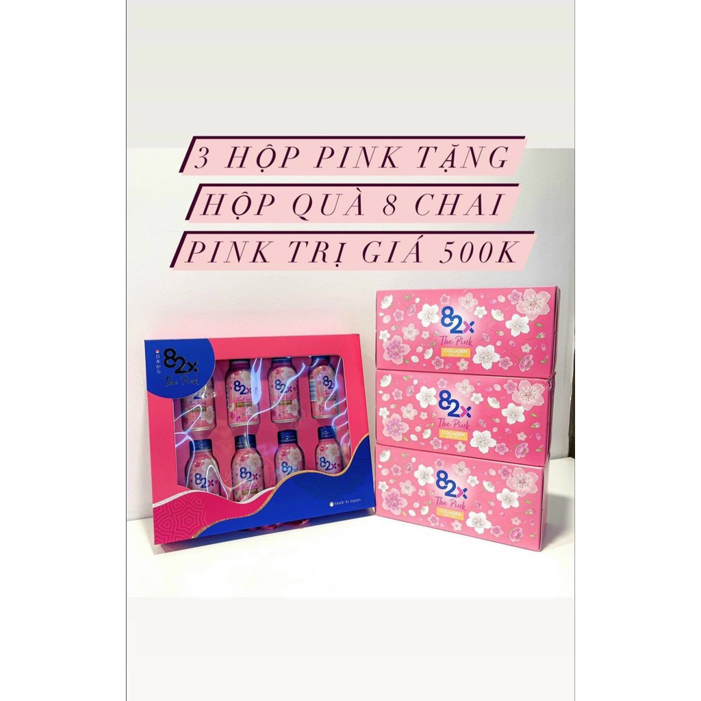 82X The Pink Collagen 100ml Hàm Lượng 1000mg Collagen, Nước Uống Đẹp Da Tràn Năng Lượng