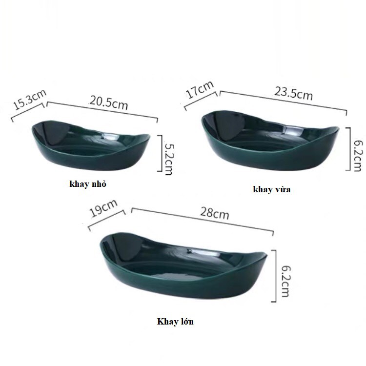Bộ khay đựng mứt hoa quả 3 tầng nhiều màu tặng đế gỗ